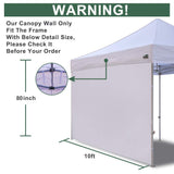 Eurmax USA Instant Canopy SunWall Tent Sidewalls for 10x10 Pop Up Canopy Tent,1 Pack Sidewall Only (White) Eurmax
