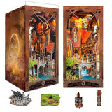 DIY Book Nook Kit,New DIY Dollhouse Booknook Bookshelf Insert Decor,3D Wooden Puzzles with LED,Book Nook Miniature Kit,Birthday Easter Home Decor for Teens Adult (Spirit Valley of The Magic Ring)