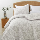 HORIMOTE HOME Floral Quilt Set King Size 3 Pieces, Taupe Flower Fine Printed Reversible Botanical Bedspreads Bedding Sets, Soft and Lightweight Bed Coverlet for All Season HORIMOTE HOME