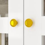 Homsee 6-Tier Tall Bookcase with Glass Doors - Modern Wooden Storage Cabinet in White Homsee