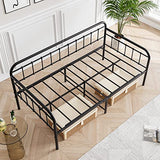 JURMERRY Metal Daybed Frame Twin Size with Steel Slats Platform Furniture,Black… JURMERRY
