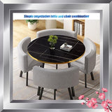 OCAZI Round Conference Table for Dining Room/Kitchen - Simple Small Round Table, Modern Breakfast Bar - 79x75cm/31.1x29.5in(WxH) #4 OCAZI