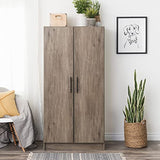 Prepac Elite 32" Storage Cabinet Closet, Gray Storage Cabinet, Linen Cabinet, Wardrobe Cabinet with Hanging Rail and Shelves 20" D x 32" W x 35" H, DEW-3264 Prepac