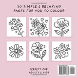 Floral Colouring Book (Simple and Relaxing Bold Designs for Adults & Children) (Simple and Relaxing Colouring Books) WoodArtSupply