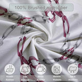 Double Sided Printed Bedding with Minimalist Chain Modern - Ultra Soft Microfiber Duvet Cover Set Single Durable Zipper Closure, Comfortable Quilt Cover for Bedroom Décor White Generic