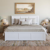 AFI, Madison King Platform Bed with Matching Footboard and Twin XL Trundle, White AFI