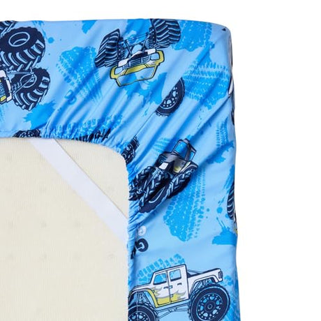 Kids Bedding Set Bed in a Bag for Boys and Girls Toddlers Printed Sheet Set and Comforter, Twin, Monster Truck Sweet Home Collection