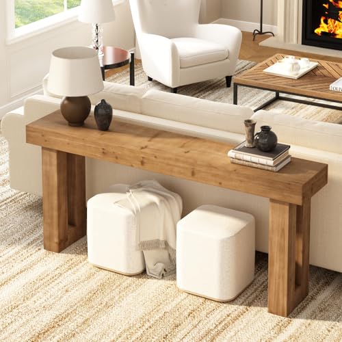HOKYHOKY Solid Wood Entryway Table, 70-Inch Long Farmhouse Console Tables, Rectangular Behind Couch Table, Wooden Sofa Tables for Hallway, Entrance, Foyer, Living Room HOKYHOKY