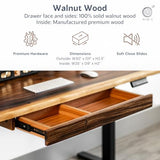 Solid Walnut Wood Under Desk Drawer Attachment, Heavy-Duty Storage Drawer with Premium Hardware – Easy to Install, Fits Most Standing & Computer Desks – 30" x 10" x 2.5" Modern Wood Style