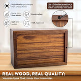 INTAJ Handmade Rosewood Urn for Human Ashes - Tree of Life Wooden Urns Hand-Crafted - Funeral Cremation Urn for Ashes (11x7.5x6 (340 Cu/In), Tree of INTAJ