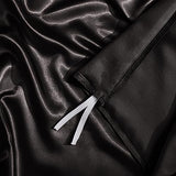 Horbaunal 5 Pieces Satin Duvet Cover Set Queen/Full Size Black Duvet Cover with Corner Ties & Zipper Closure, Luxury & Silky Bedding Set, 1 Duvet Cover and 4 Pillowcases (No Comforter) Horbaunal
