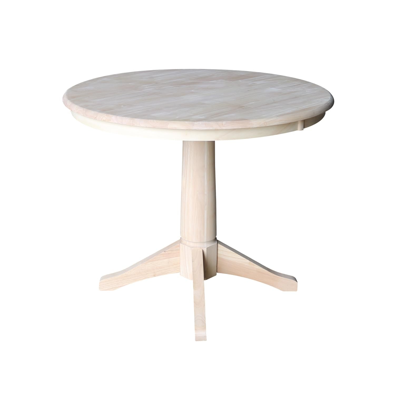 International Concepts 36" Round Top Pedestal Table-28.9" H, Unfinished - WoodArtSupply