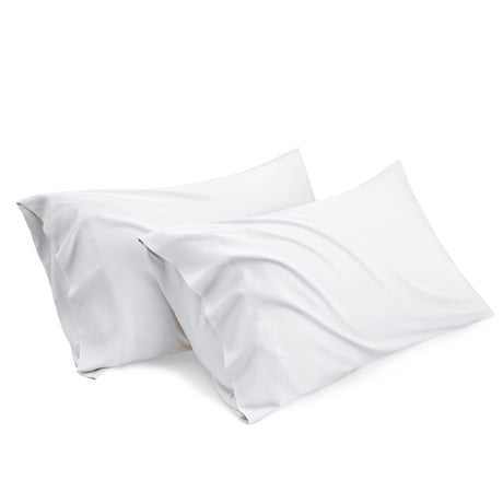 Bedsure Cooling Pillow Cases Queen Size Set of 2, Rayon Derived from Bamboo Cooling Pillowcases for Hot Sleepers, Soft & Silky Cool Pillow Covers with Envelope Closure, White, Gift, 20x30 Inches Bedsure