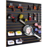 VEVOR Slatwall Panel, 16 sq.ft, Versatile Durable Slat Wall Panel with MDF Material & 3 in Groove, Aesthetic Easy to Clean Slat Wall Panel with Melamine Surface, Fit for Bicycles, Hammers, etc. VEVOR