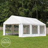TOOLPORT 13x16 ft Marquee Party Tent PVC 700 N Canopy Waterproof White TOOLPORT