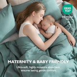 EMME Muslin Cotton Duvet Cover Set Teal Twin Size Linen Like Soft Breathable Lightweight Summer Comforter Cover Set with Zipper Closure (Teal, Twin, 68"x90") EMME
