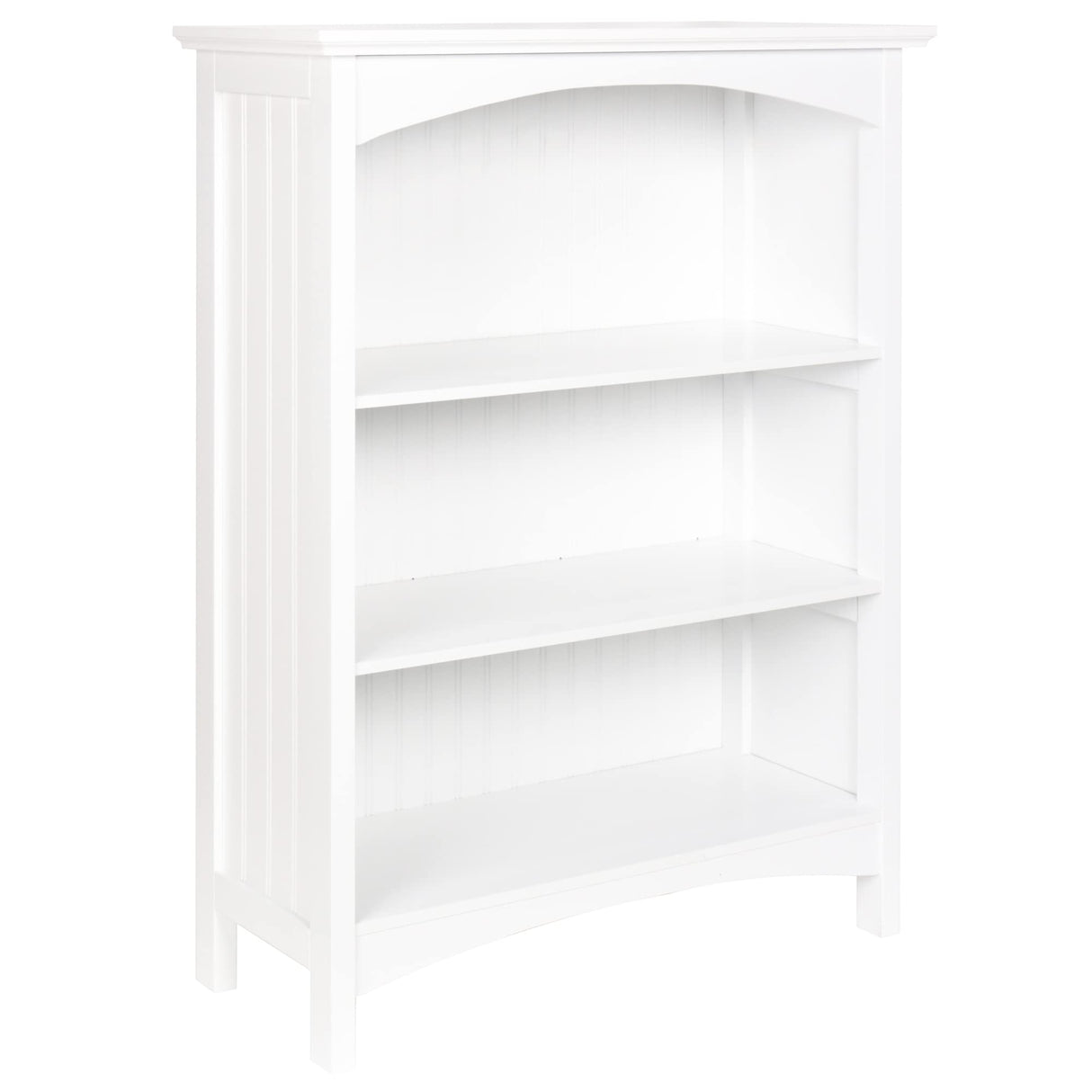 eHemco 3 Tier Bookcase with 2 Arched Supports, 40 Inches, White eHemco