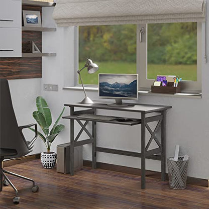 Winsome Wood Xander Computer Desk, Oyster Gray - WoodArtSupply