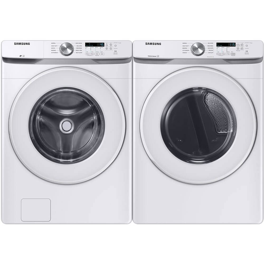 Samsung WF45T6000WPR White Front Load Laundry Package SAMSUNG