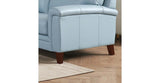 Hydeline Westcott Top Grain Leather Sofa Couch, 84", Spa Blue, Memory Foam and Pocket Coils Hydeline