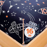 Homilay Twin Sheet Set Kids - Universe Navy 3 Pieces Soft Microfiber Cartoon Style Bedsheets for Boys Girls Teens, Oeko TEX, Breathable Deep Pocket Sheets(Space Rocket) Homilay
