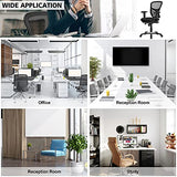 COSTWAY Ergonomic Mesh Office Chair, Mid Back Task Chair with Height Adjustable Armrests, Lumbar Support and Rocking Backrest, Breathable Swivel Computer Desk Chair for Home Office (Black) COSTWAY