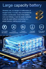 Cordless Reciprocating Saw, 2.0Ah Battery x2, Cordless Variable Speed, Blades Kit for Wood/Metal/PVC Cutting Yellow SKOVENSY