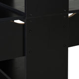 HOMCOM 88" Extra Long 2-Person Computer Desk with Storage Shelves Combo, Double Workstation Storage Study Writing Table for Home Office, Bookshelf, Black HOMCOM