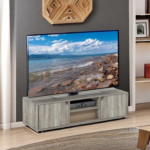 Furinno Classic Stand for TV up to 55 Inch, French Oak - WoodArtSupply