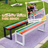 Garden Bench Entry Bench Indoor Bench Backless Front Porch Bench with Slatted Seat for Park, Patio, Front Porch Decorative Deck Furniture,Outdoor Benches Weatherproof,White,120cm GenSDH