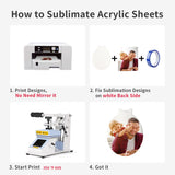 PYD Life 12 Pack Sublimation LED Keychains Acrylic Blanks Oval White 2.6" x 1.9",1/6" Thick(4 mm) Light Up 7 Colors Sublimation Night Light Blanks PYD Life