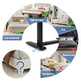 PUNCIA Adjustable Height Small Standing Desk Foldable Laptop Table with Stoppers - 90° Tiltable Rolling Computer Cart Portable Workstation Mobile Desk for Home Office Small Space Bedroom Dorm Study PUNCIA