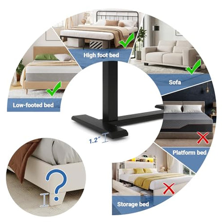 PUNCIA Adjustable Height Small Standing Desk Foldable Laptop Table with Stoppers - 90° Tiltable Rolling Computer Cart Portable Workstation Mobile Desk for Home Office Small Space Bedroom Dorm Study PUNCIA