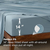 Bedsure King Size Comforter Set, Dusty Blue Soft Prewashed Bedding for All Seasons, 7 Pieces Warm Winter Down Alternative Bed Set, Fluffy Bed in a Bag with Sheets, Pillowcases & Shams Bedsure