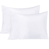 BEDSUM Microfiber Standard Pillowcases Set of 2, Soft Wrinkle Resistant and Easy Care Pillow Cases with Envelope Closure for Kids, 20x26 inches, White BEDSUM