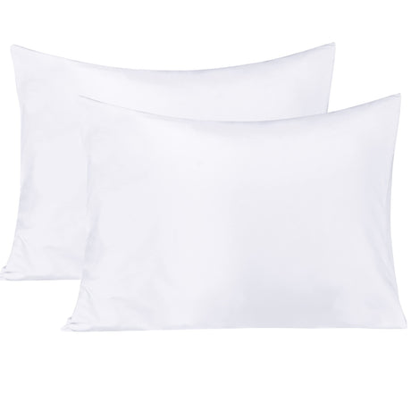 BEDSUM Microfiber Standard Pillowcases Set of 2, Soft Wrinkle Resistant and Easy Care Pillow Cases with Envelope Closure for Kids, 20x26 inches, White BEDSUM