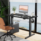 SMUG Standing Desk, Adjustable Height Electric Sit Stand Up Down Computer Table, 55x24 Inch Ergonomic Rising Desks for Work Office Home, Modern Gaming Desktop Workstation, Black SMUG