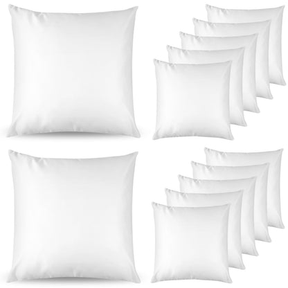 12 PCS Sublimation Pillow Cases, 18” x 18” Heat Transfer Pillow Covers, White Blank Sublimation Cushion Cover, Winkle-Free Soft Polyester Throw Pillow Case with Invisible Zipper, DIY Gifts