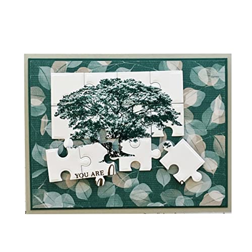 Square Jigsaw Puzzle Cutting Dies,Love Heart Jigsaw Puzzle Die Cuts Metal Embossing Stencils Template Mould for Card Scrapbooking and DIY Craft Album Paper Card Decor AHTOLS