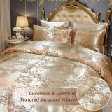 Queen Size 8-Piece Jacquard Comforter Set with Satin Sheets Set – Elegant Coordinated Bedding Collection for Bedroom Bedding_Dreamer