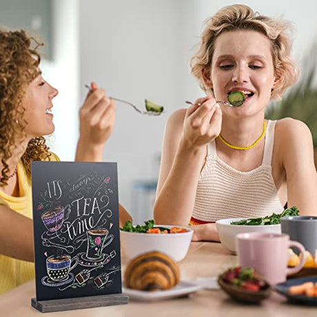 MOTYAWN Mini Chalkboard Signs with Stand - 6 PCS Vintage Wooden Tabletop Chalkboard Sign - 6 x 9 Inch Small Message Chalk Board Food Menu Sign, Wedding Decorative Chalkboard Table Signs MOTYAWN