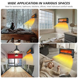Electric Fireplace Heater for Indoor Use, Floor or Wall Electric Space Heater, 1500W 3D Flame Effect with Remote Control 12H Timer, Portable Air Conditioning Heater, Easy-Mount for Bedroom Office HUNKING