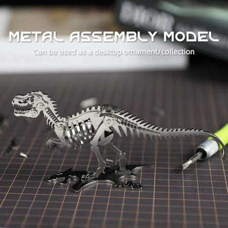 Kolotesame T.rex 3D Metal Puzzle Dinosuar Model for Adults, DIY Dinosuar Skeleton Building Model Kit, Immersive Creative Puzzle Model for Men or 3D Building Enthusiasts Gift kolotesame