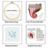 Louise Maelys Cardinal Embroidery Kits for Beginners with Bird Flower Pattern,Adults Starter Cross Stitch Kit DIY Needlepoint
