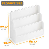 SpaceAid 3-Tier Scalloped Bookshelf, Montessori Bookcase for Toddlers, Wooden Book Shelf Organizer Display Furniture for Kids Rooms, Playroom, Nursery and Classroom, White SpaceAid