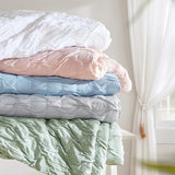 Comfort Spaces Twin/Twin XL Comforter Set for College Ogee Ruched Crinkle Texture Breathable Comforter Set Twin Dorm All Season Lightweight Bedding Set Shabby Chic Décor Pilow White 3 Piece Comfort Spaces