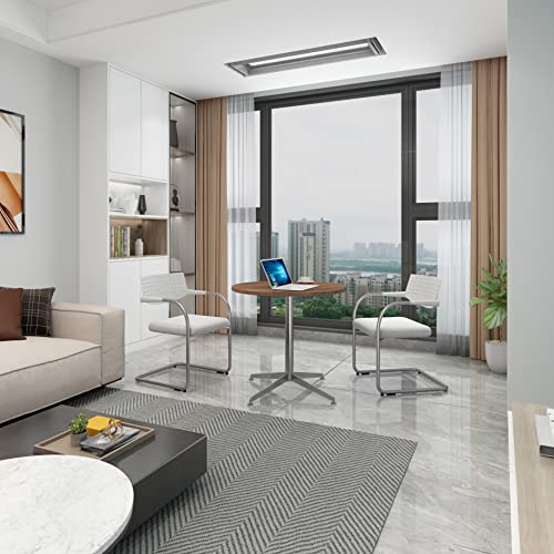 SENGLIDA Round Office Table Conference Table Small Dining Table Coffee Meeting Table for Office Boardroom Kitchen Living Room Waterproof Desktop Easy Assembly 31.5 inch SENGLIDA