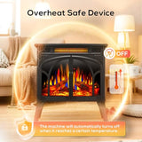 ZAFRO 24" Freestanding Electric Fireplace Stove with Remote Control, Fireplace Heater with Adjustable Flame Color and Brightness, Timer/Sleep Mode/Overheat Protection for Bedroom, Living Room(Black) ZAFRO