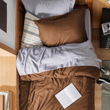 Bedsure Duvet Cover Twin/Twin XL Size - Soft Double Brushed Bedding Set for Kids & Adults, Zipper Closure, 2 Pieces, Includes 1 Duvet Cover (68"x90") & 1 Pillow Sham, NO Comforter, Brown Bedsure