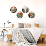 SCECALA 4 Pack Embroidery Kit for Beginners - Nature Landscape Beginner Embroidery Kit for Adults with Embroidery Pattern, Hoop, Complete Supplies DIY Craft for Adults Sewing Hobby, 1pc Hoops